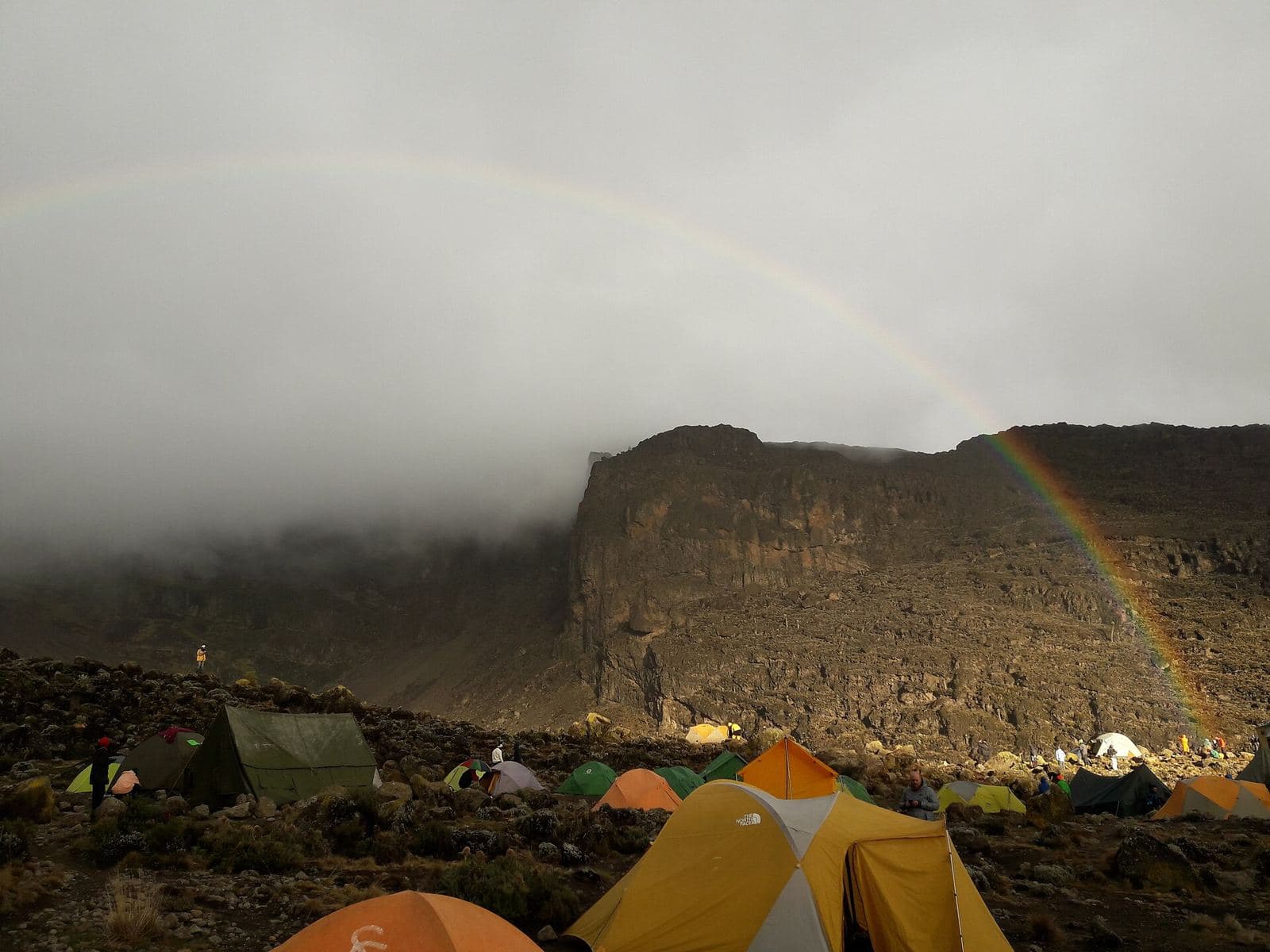 Tents at Barranco Camp below the Barranco Wall