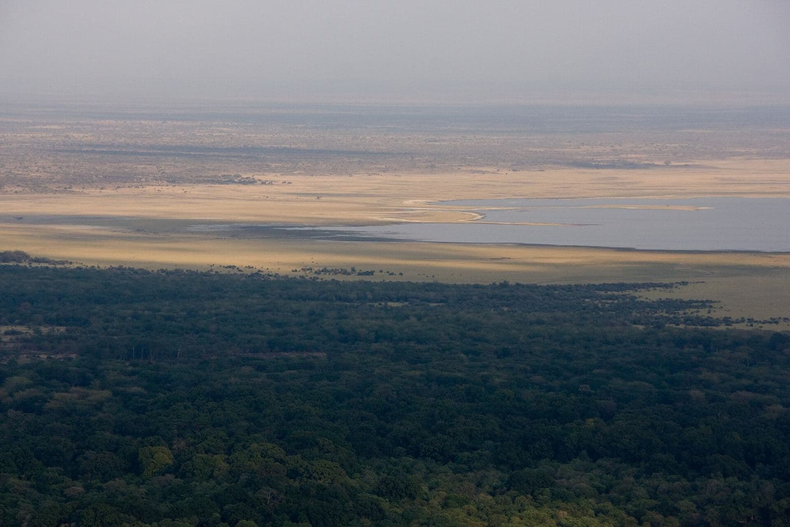 View over Lake Manyara from the Rift Valley escarpment