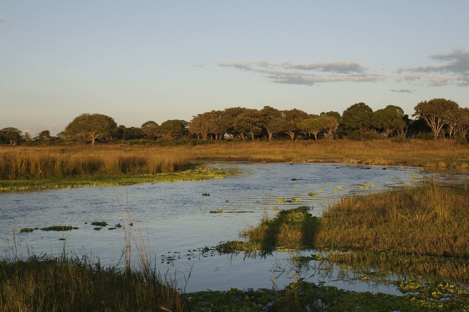 Sunset over a river in Katavi