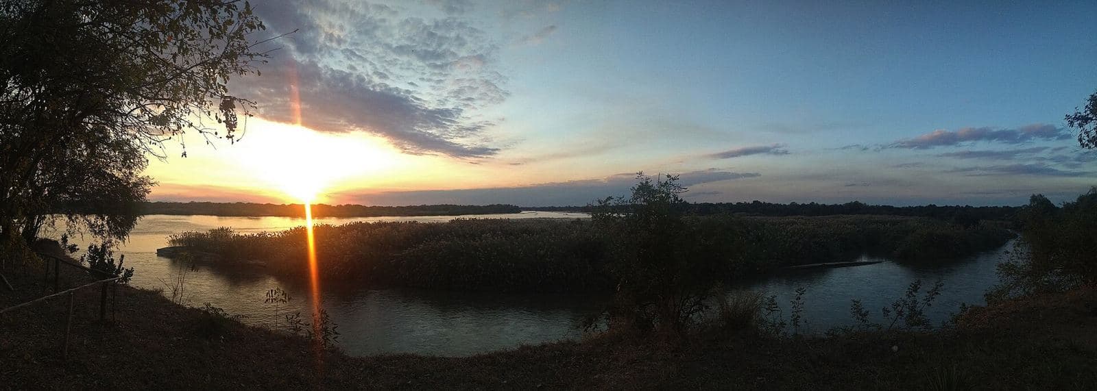 Sunset over the river in the Selous